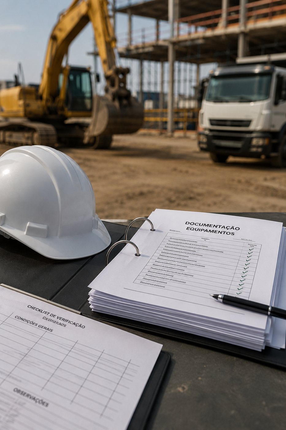 Documentação técnica de equipamentos em canteiro de obra